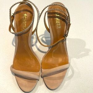Schutz tan heels usa size 38B. Never been worn!